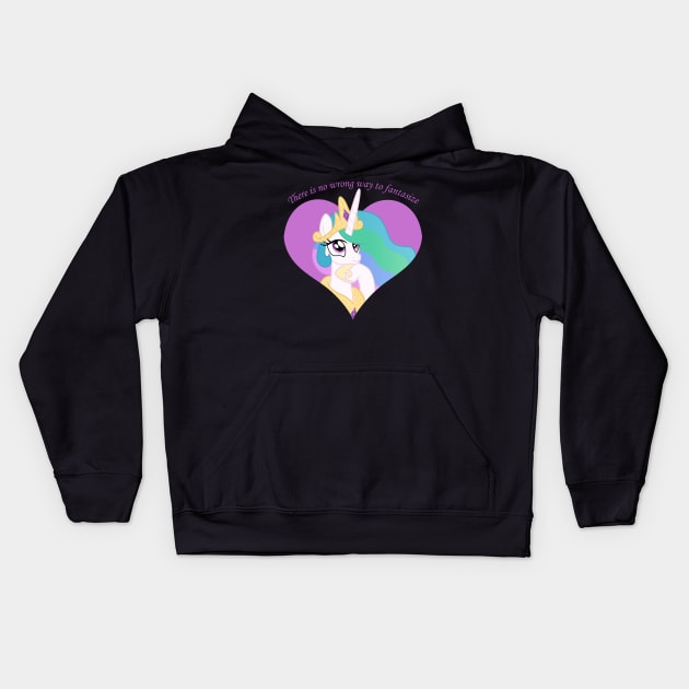 Princess Celestia Fantasize Kids Hoodie by CloudyGlow